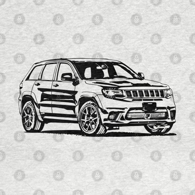 Cherokee Trackhawk Sketch Art by DemangDesign